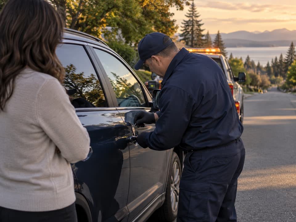 Driver getting help after a vehicle lockout